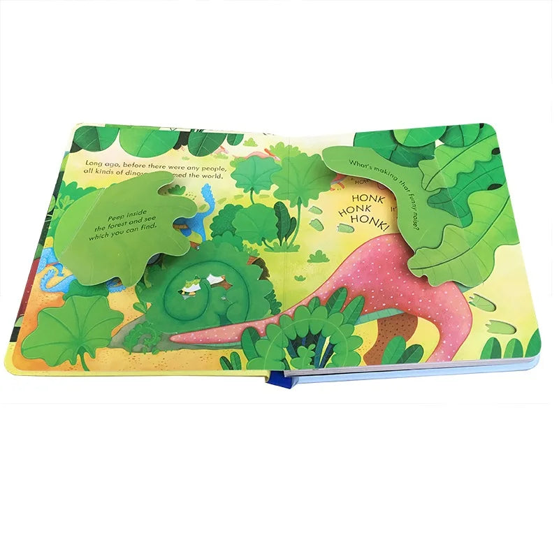 Usborne English Educational Picture Book Peep Inside Dinosaurs For Children Baby Early Reading Gift