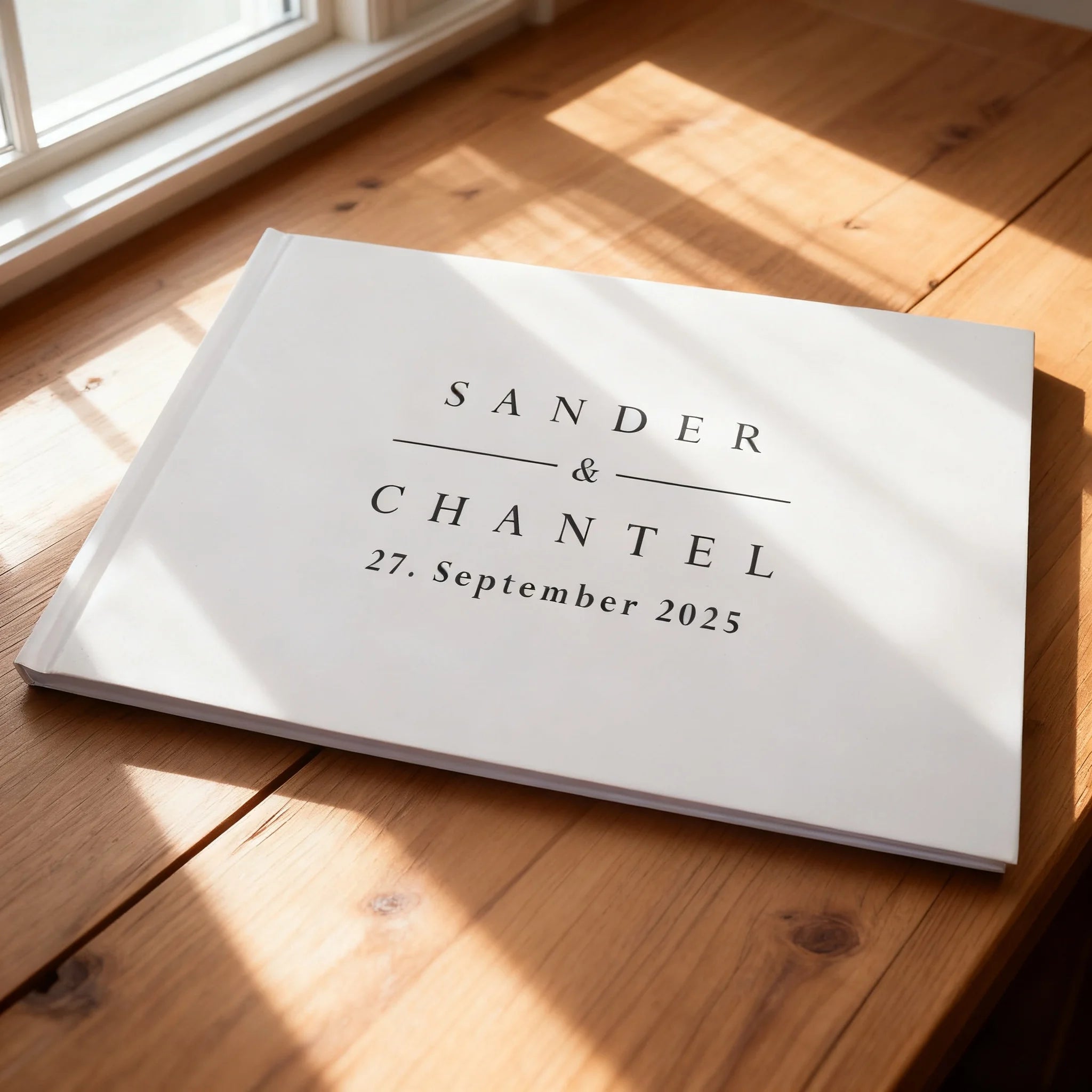 Personalized Guest Book for Wedding White/Black Noble Message Photo Album Simple Elegant Horizontal Keepsake Book Signature Book