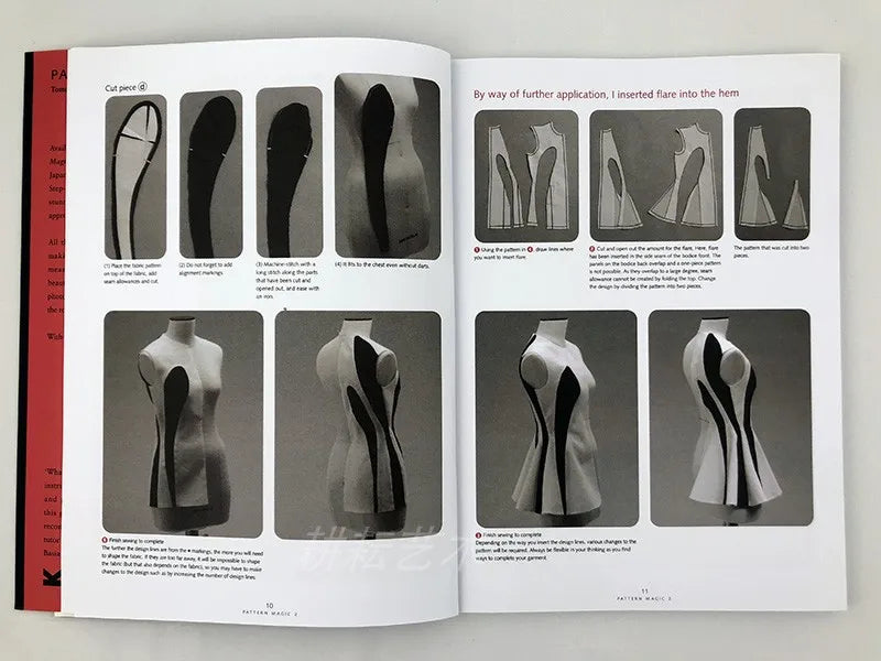 4 Books/Set English Tomoko Nakamichi Pattern Magic Books Volume 1-4 Stretch Fabrics Clothing Cutting Design Teaching Book