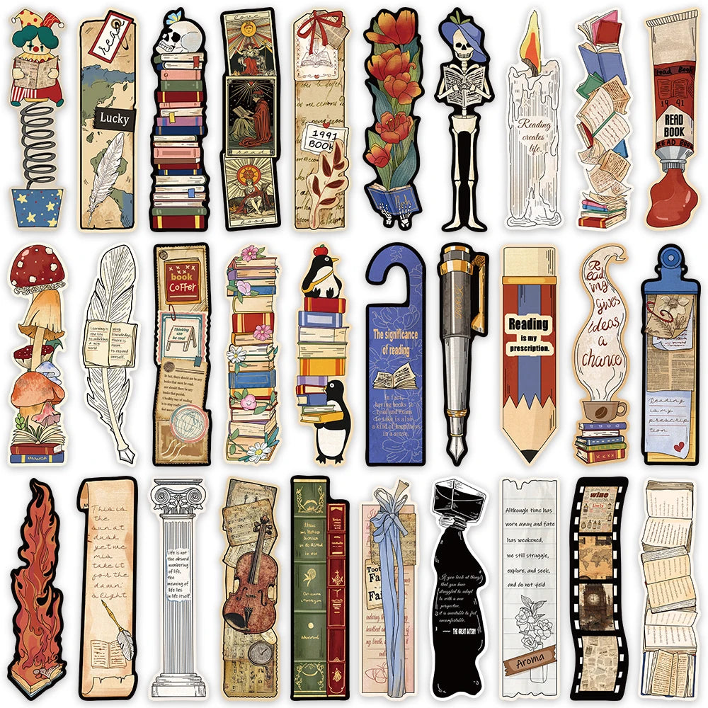 30pcs Retro Romantic Reading Books Bookish Paper Bookmarks DIY Students Reader Page Markers Library Office Page Markings