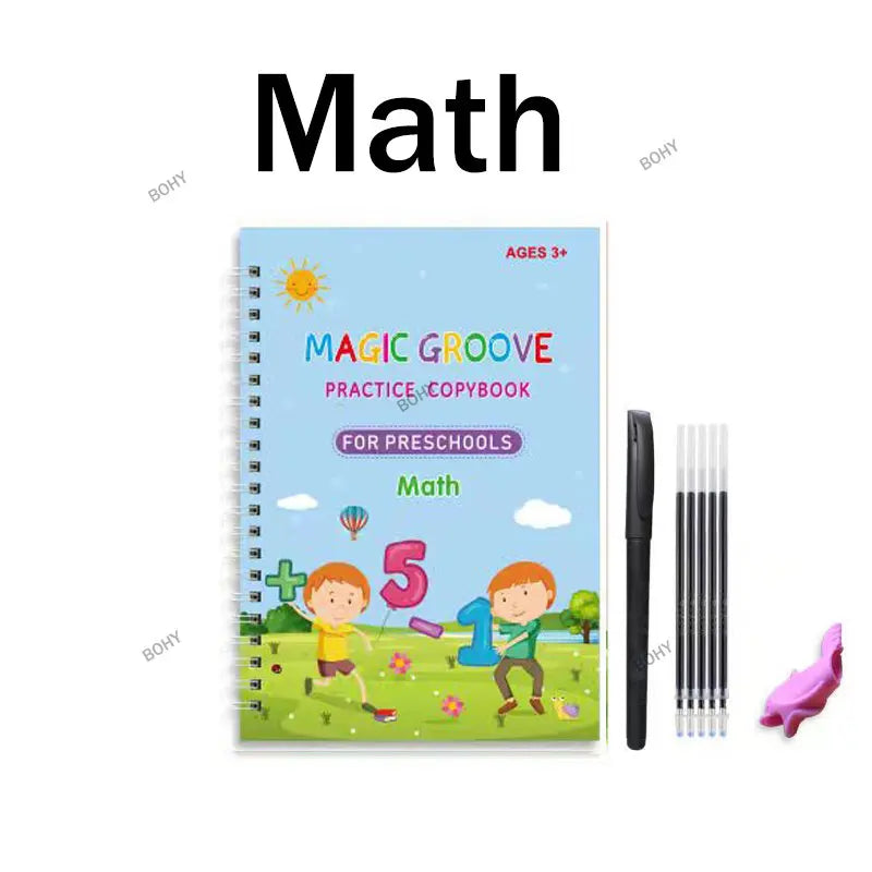 Reusable Children 3D Copybook For Calligraphy Numbers 0-10 Handwriting Copybooks Learning Math Writing Practice Book For Kids
