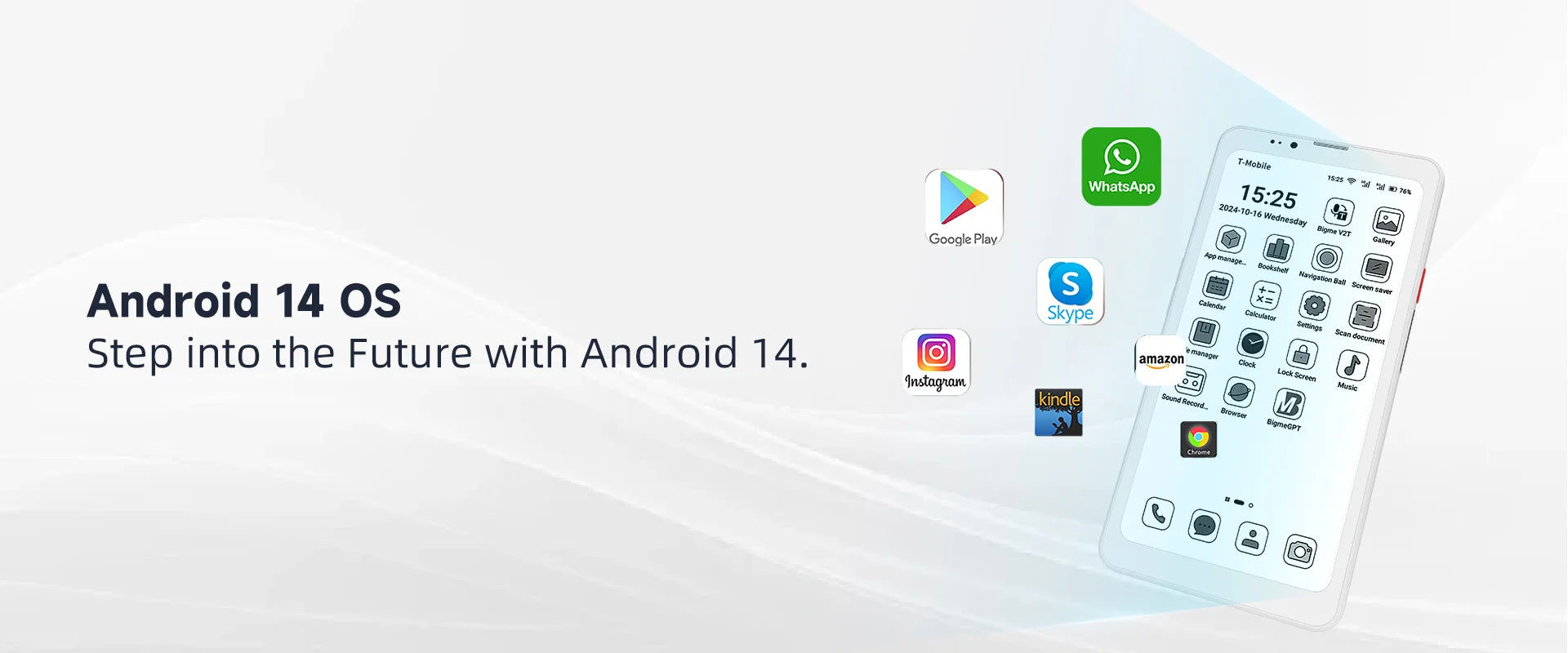 BIGME Hibreak Pro 6.13inch 300PPI E-ink screen Ebook Reader, Android 14 Open System, 8GB RAM+256GB ROM ereader Hibreak optional