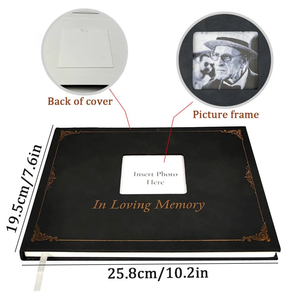 Guest Book Signature Funeral Book Funeral Reception Sign in Funeral Message Book Keepsake Album Anniversary Memorial Sign-inbook