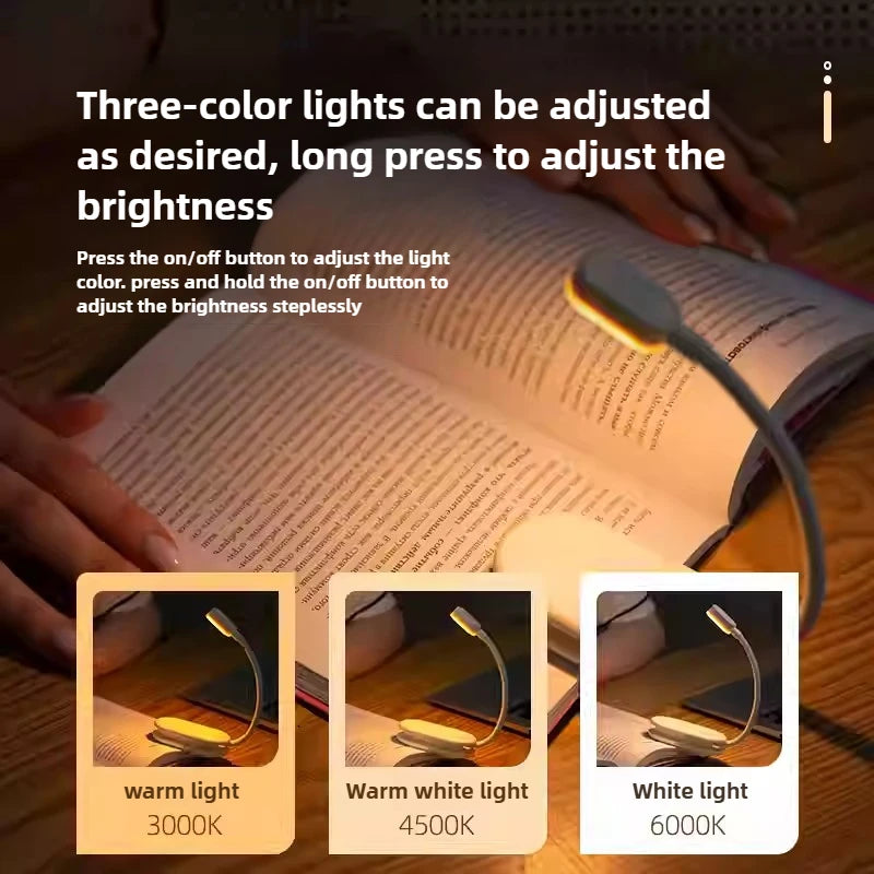 Mini led Usb Light Rechargeable Desk Lamp Reading Light Flexible Portable Mini Night Light For Books Bedside Clip Flashlight