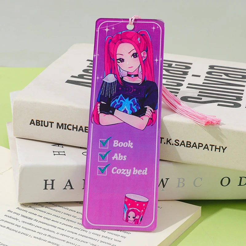 Demon Hunters Huntrix Bookmarks Cartoon Anime Stationery Supplies School Book Page Markers Kawaii Book Accessories for Bookworms
