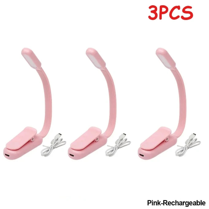 Mini led Usb Light Rechargeable Desk Lamp Reading Light Flexible Portable Mini Night Light For Books Bedside Clip Flashlight
