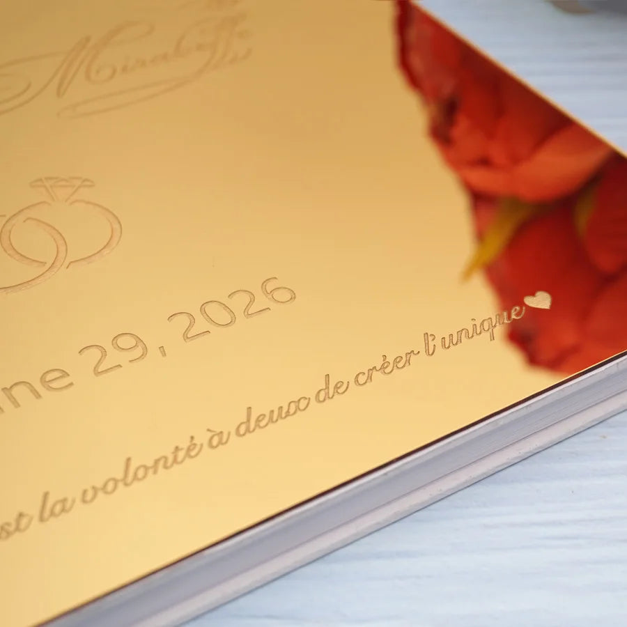 Custom Acrylic Cover Wedding Guest Book Anniversary Gift Personalized Wedding Sign Book
