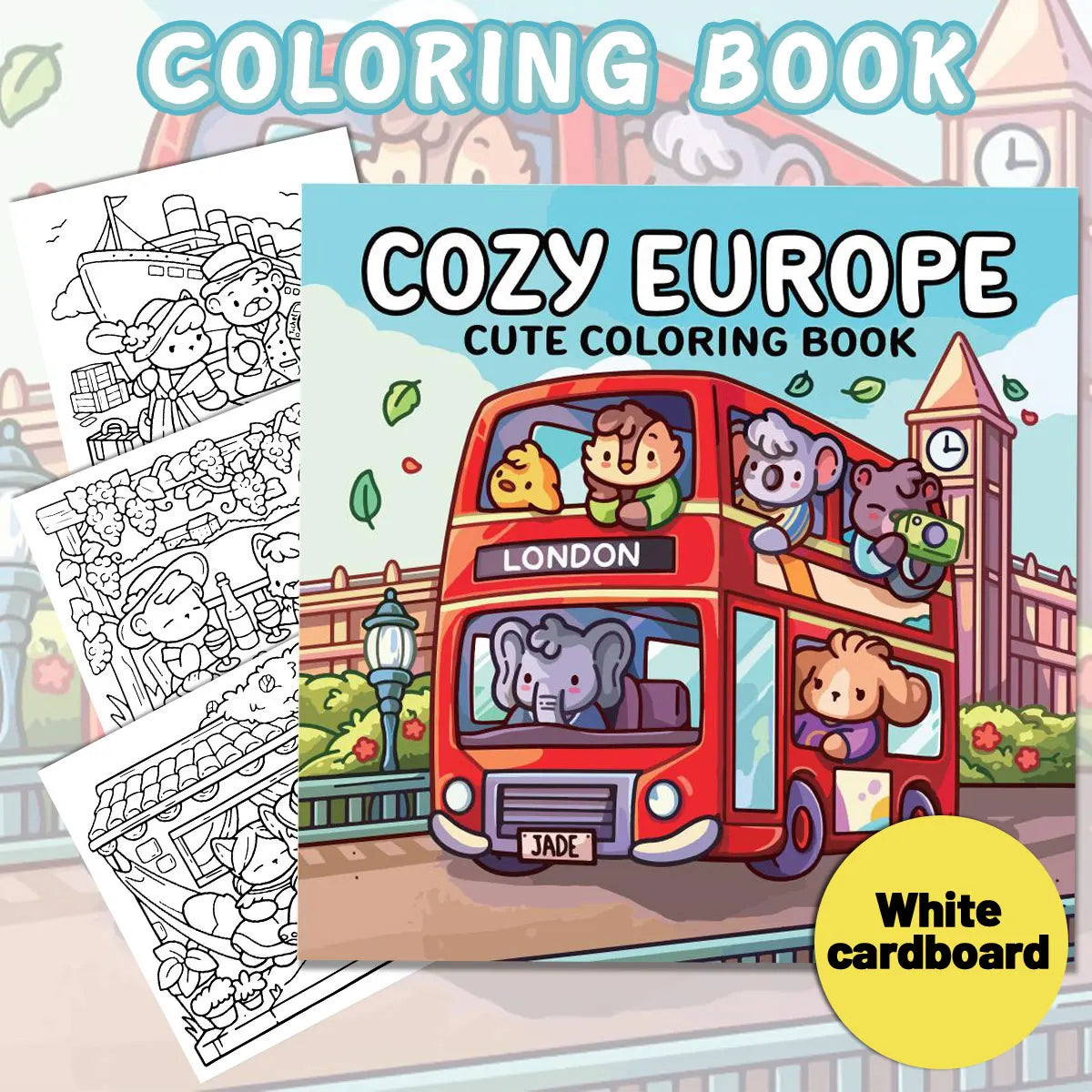 Cozy Europe Coloring Books, Charming Scenes, Easy Coloring, For Home Parent - Child DIY, Relax, Unwind, Boost Creativity