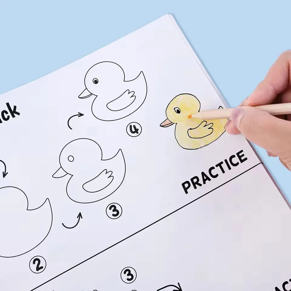 How To Draw Animal Cartoon Sketch Book for Kids Fun Doodles & Coloring Early Learning Educational Drawing Book for Students