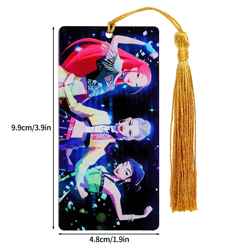 Demon Hunters Huntrix Bookmarks Cartoon Anime Stationery Supplies School Book Page Markers Kawaii Book Accessories for Bookworms