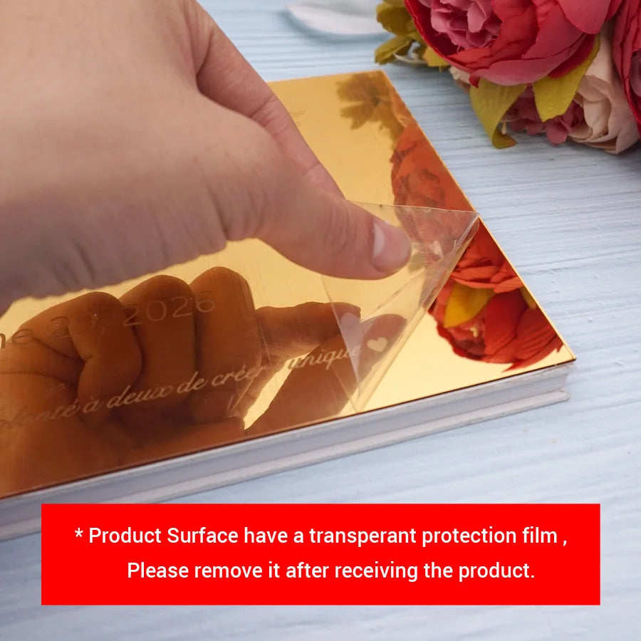 Custom Acrylic Cover Wedding Guest Book Anniversary Gift Personalized Wedding Sign Book