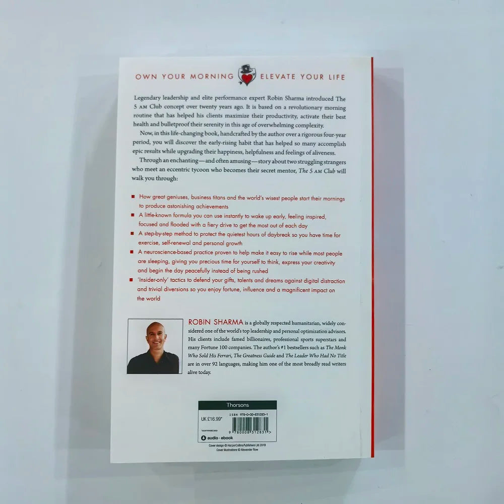 The 5AM Club By Robin Sharma Own Your Morning Elevate Your Life English Book