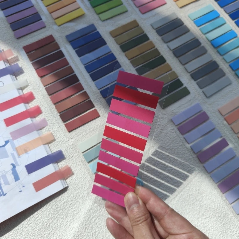 200 Sheets Color Stickers Notes Transparent Self-Adhesive Index Tabs Flags Sticky Note Stationery School Office Supplies