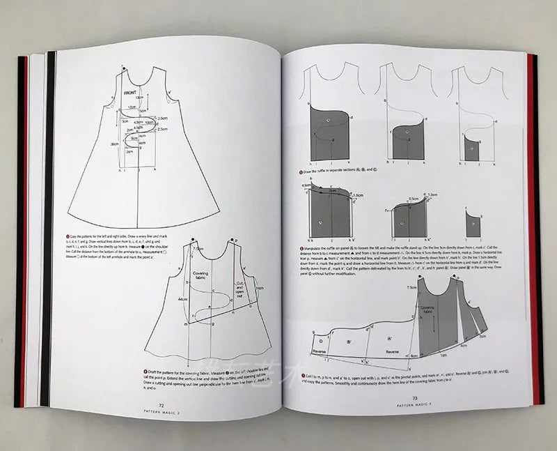 4 Books/Set English Tomoko Nakamichi Pattern Magic Books Volume 1-4 Stretch Fabrics Clothing Cutting Design Teaching Book