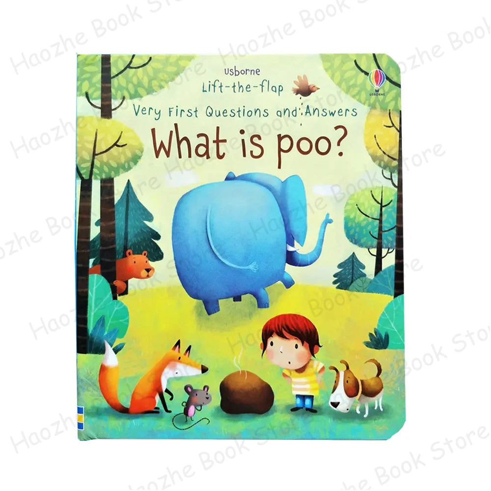 What is Poo Usborne Lift the flap Activity English Book Montessori Knowledge Learning for Kindergarten Preschool Kids Reading