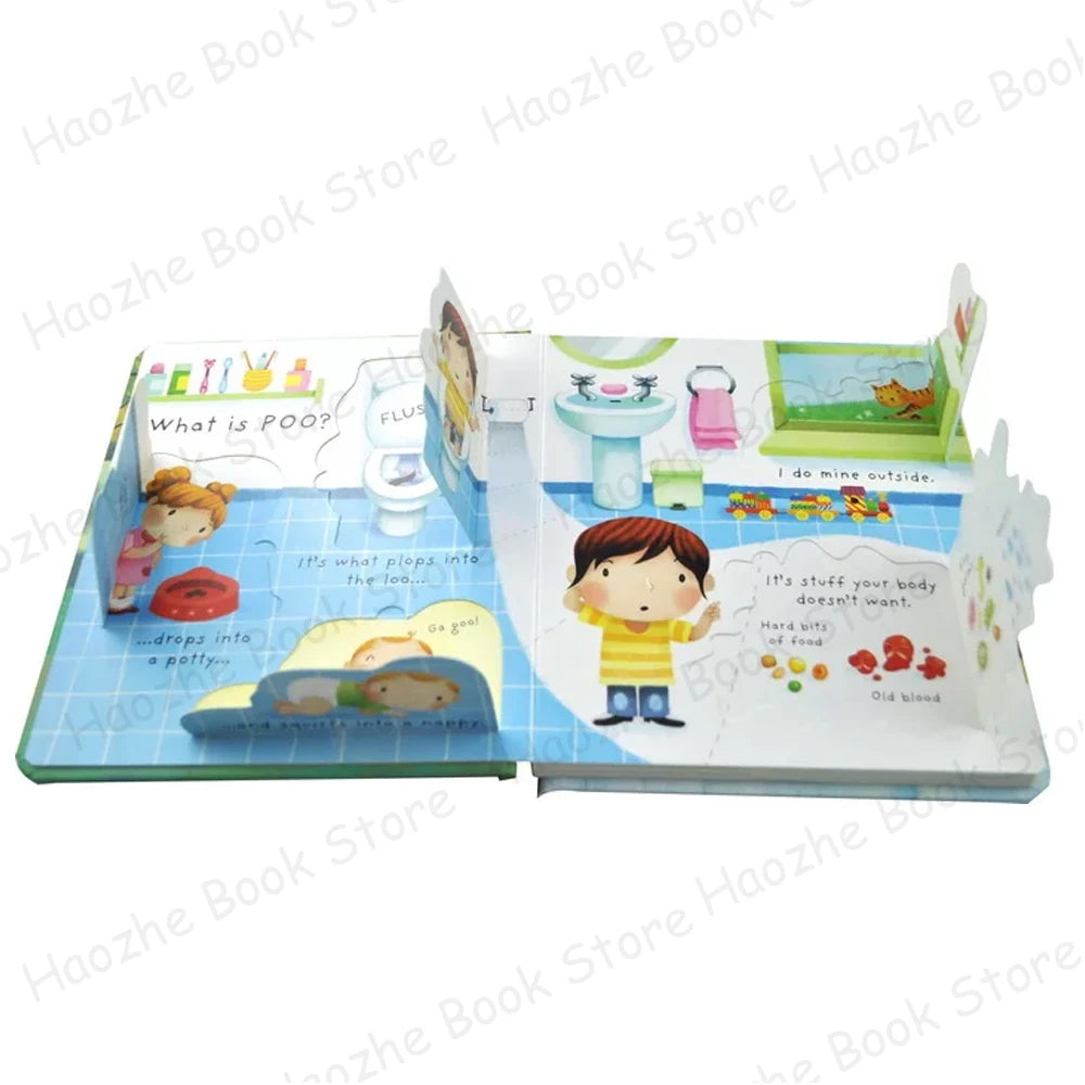 What is Poo Usborne Lift the flap Activity English Book Montessori Knowledge Learning for Kindergarten Preschool Kids Reading