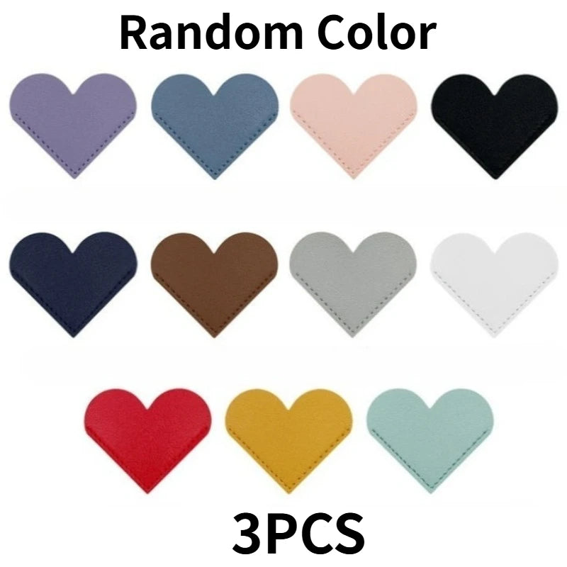 3pcs Bookmark PU Leather Love Heart Bookmarks for Book Mini Corner Page Marker Stationery Supplies Bookmark Gift