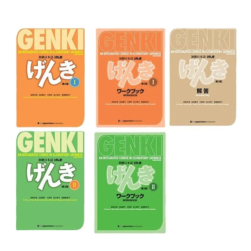 Original Genki I II Textbook workbook answer 3rd Edition learn japanese  & english Book Integrated Course Elementary books