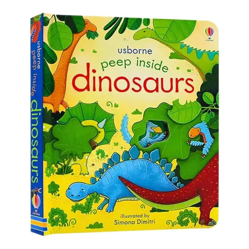 Usborne English Educational Picture Book Peep Inside Dinosaurs For Children Baby Early Reading Gift