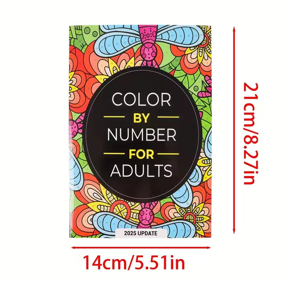 Color By Number for Adults Adult Digital Coloring Book Anxiety Therapy Coloring Book