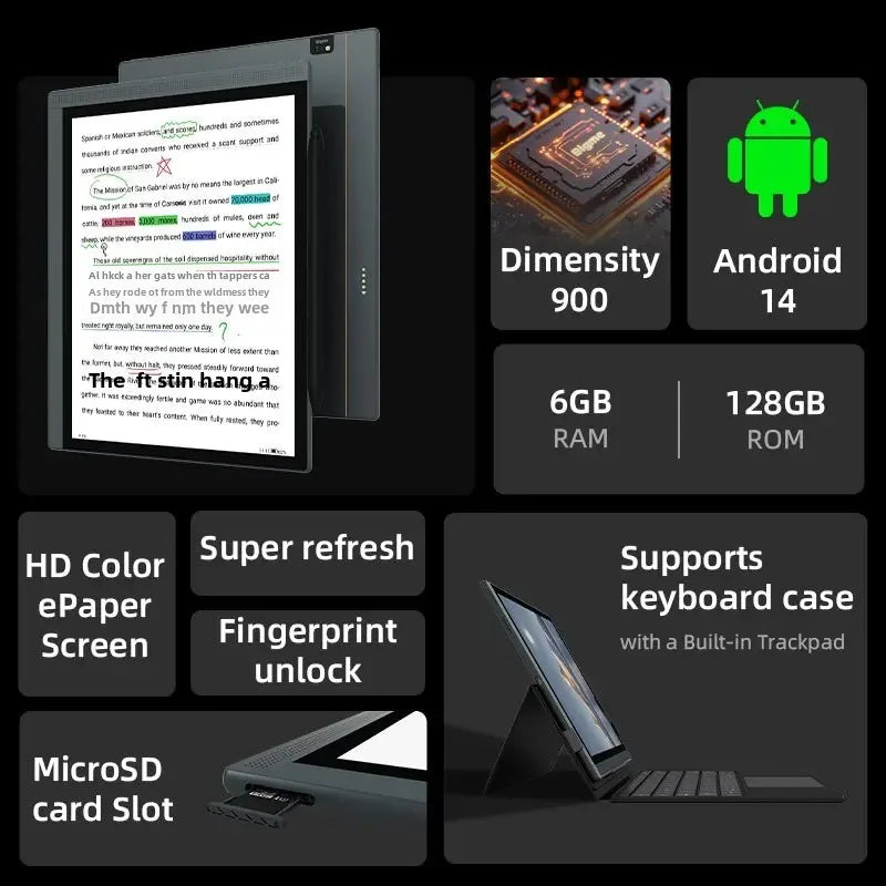 Bigme B1051C E-ink Screen Tablet 10.3 inch Ebook Reader, CPU Dimensity 900 with 6 +128GB, Android 14 Support Google Play Ereader