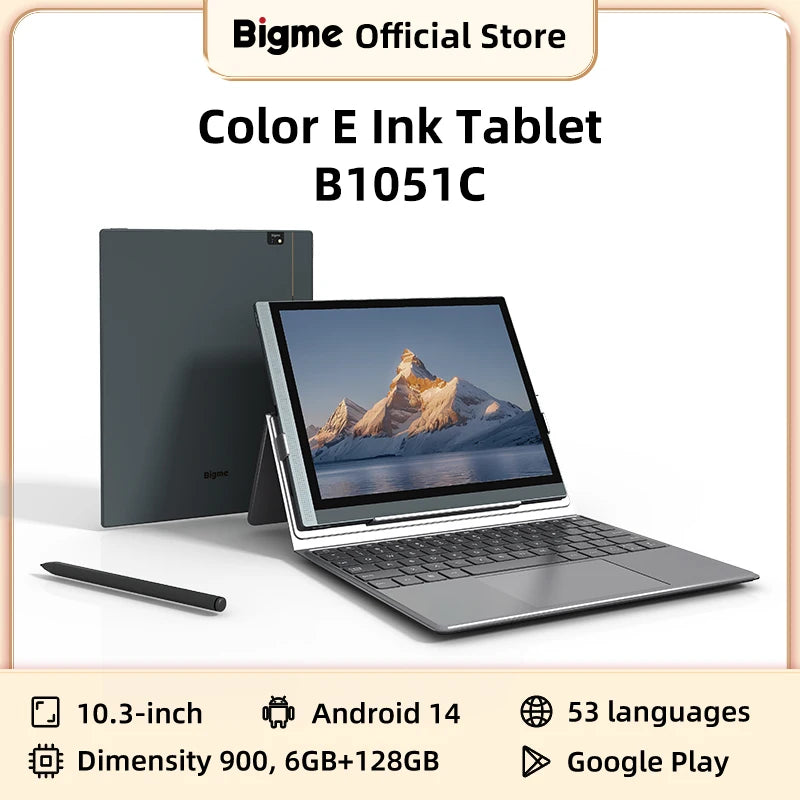 Bigme B1051C E-ink Screen Tablet 10.3 inch Ebook Reader, CPU Dimensity 900 with 6 +128GB, Android 14 Support Google Play Ereader