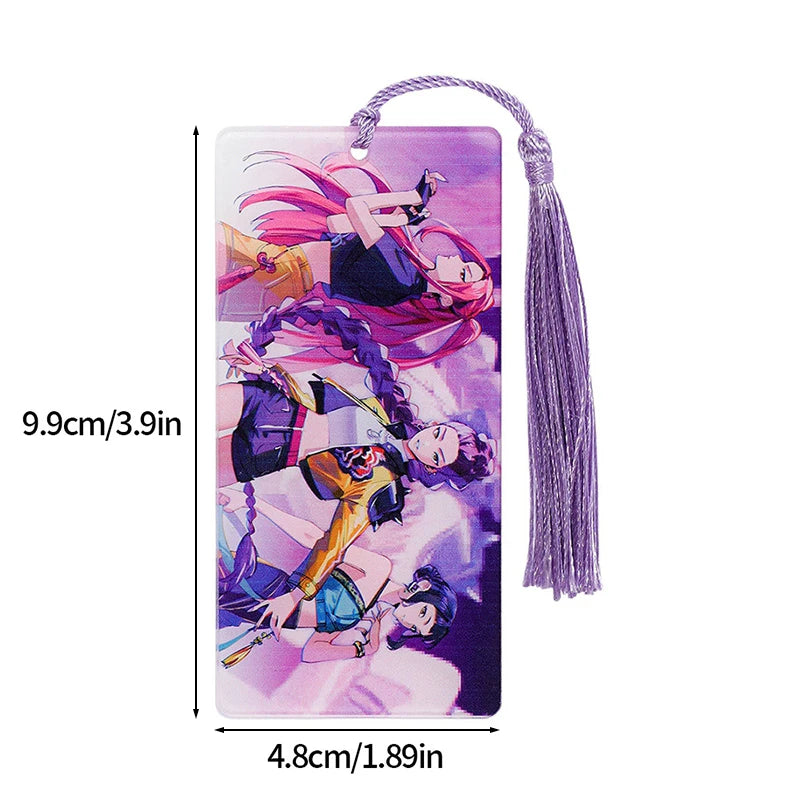 Demon Hunters Huntrix Bookmarks Cartoon Anime Stationery Supplies School Book Page Markers Kawaii Book Accessories for Bookworms