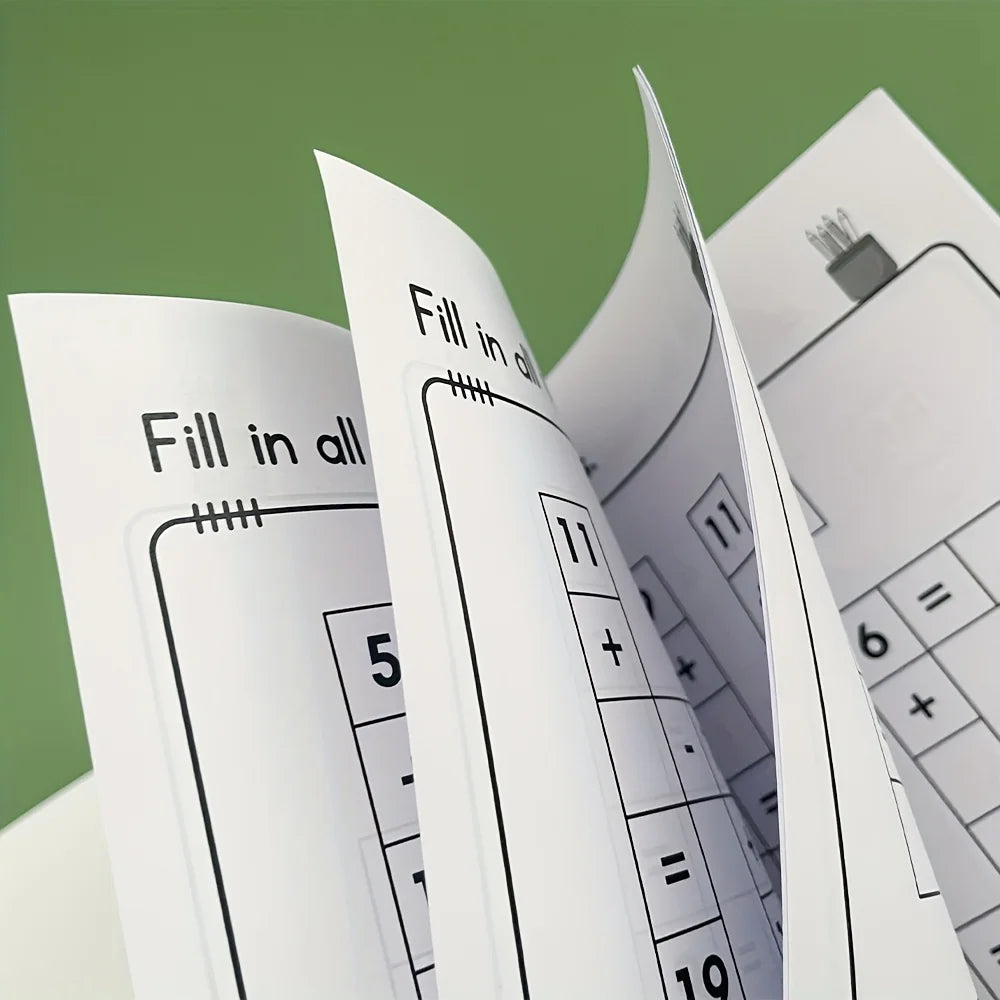 Children's Math Exercise Book, Addition and Subtraction Workbook, Early Education Learning Workbook, Math Improvement Aid, Children's Math Crossword Toy, Educational Books, Christmas, Birthday, Halloween Gifts