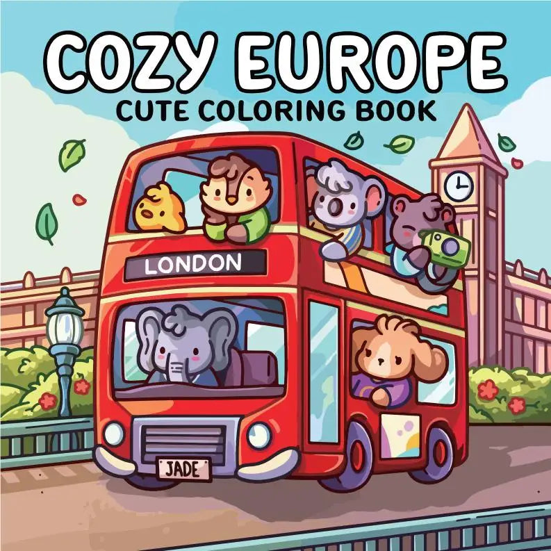 Cozy Europe Coloring Books, Charming Scenes, Easy Coloring, For Home Parent - Child DIY, Relax, Unwind, Boost Creativity