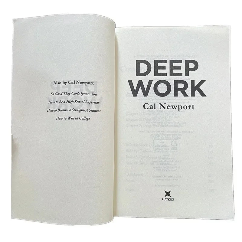 Deep Work English Book By Cal Newport Rules for Focused Success In A Distracted World Leadership & Motivation Books