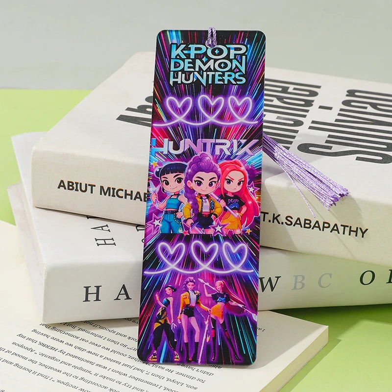 Demon Hunters Huntrix Bookmarks Cartoon Anime Stationery Supplies School Book Page Markers Kawaii Book Accessories for Bookworms