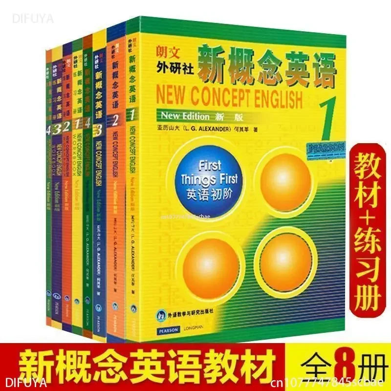 8 Books New Concept English Full Set of 1-4 Textbooks + 1-4 Workbooks Students' Books New Concepts Zero-based Learning English