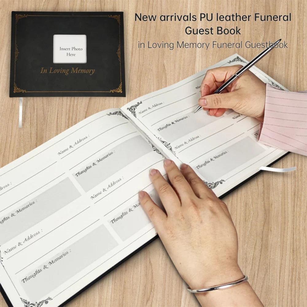 Guest Book Signature Funeral Book Funeral Reception Sign in Funeral Message Book Keepsake Album Anniversary Memorial Sign-inbook