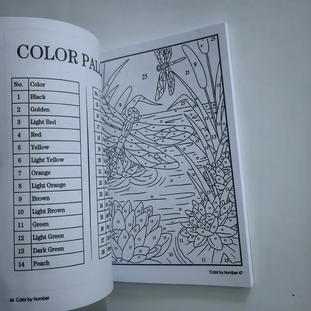 Color By Number for Adults Adult Digital Coloring Book Anxiety Therapy Coloring Book