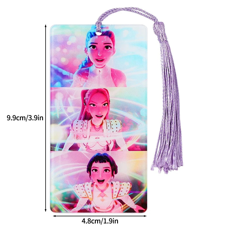 Demon Hunters Huntrix Bookmarks Cartoon Anime Stationery Supplies School Book Page Markers Kawaii Book Accessories for Bookworms