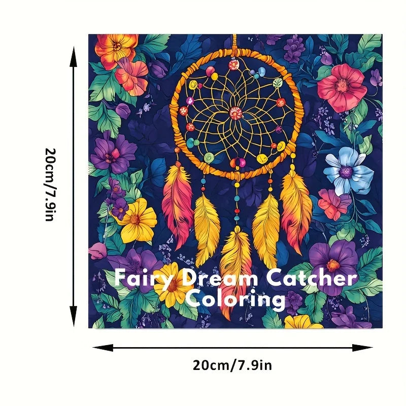 28 Pages Fairy Dream Catcher Coloring Book for Adult Stress Reduction | Colouring Book for Stress Relief and Mood Reduction