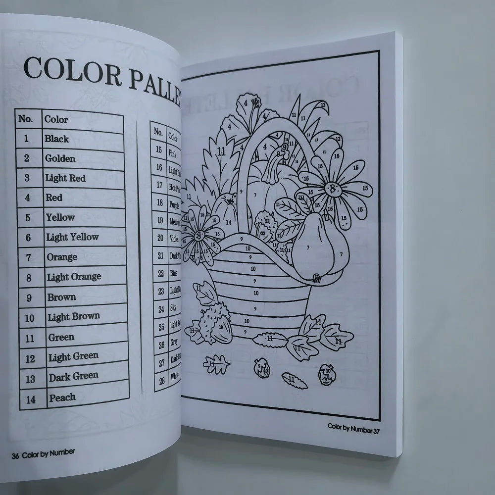 Color By Number for Adults Adult Digital Coloring Book Anxiety Therapy Coloring Book