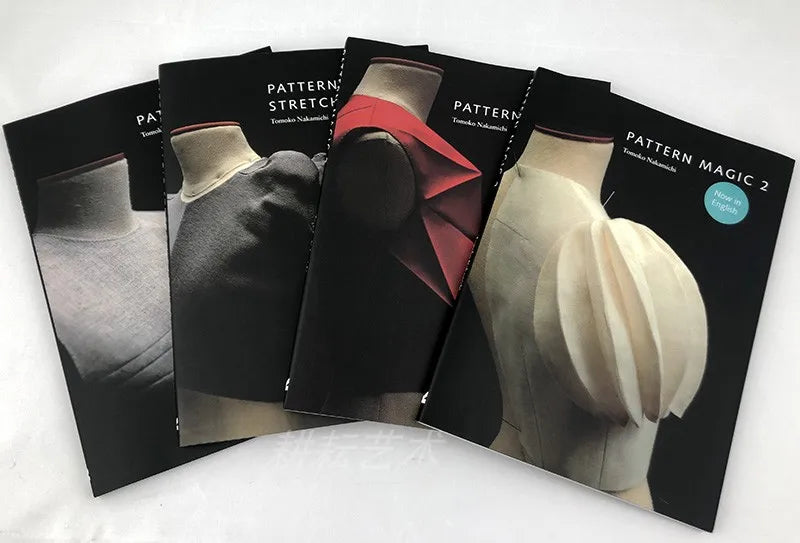 4 Books/Set English Tomoko Nakamichi Pattern Magic Books Volume 1-4 Stretch Fabrics Clothing Cutting Design Teaching Book