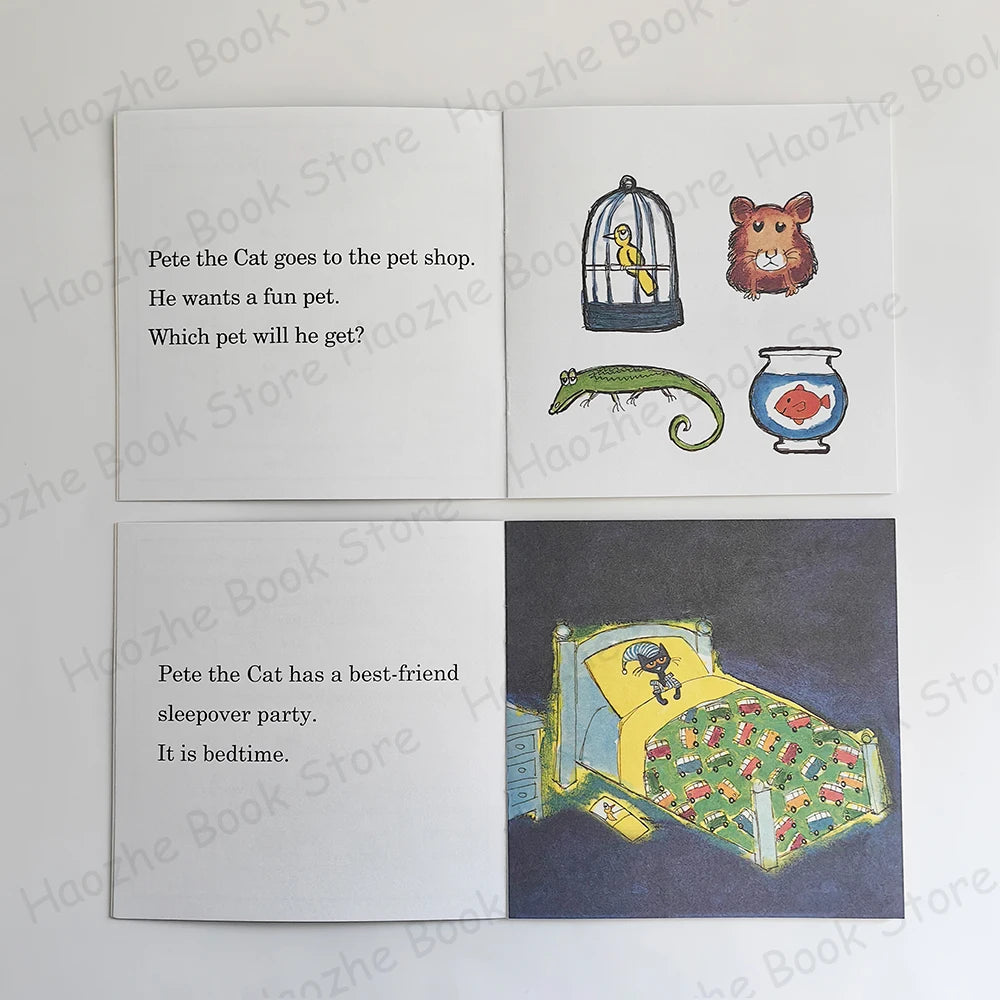 12 Books Pete the Cat I Can Read Phonics English Picture Book Story Pocket Book for Children Kids Montessori Bedtime Reading