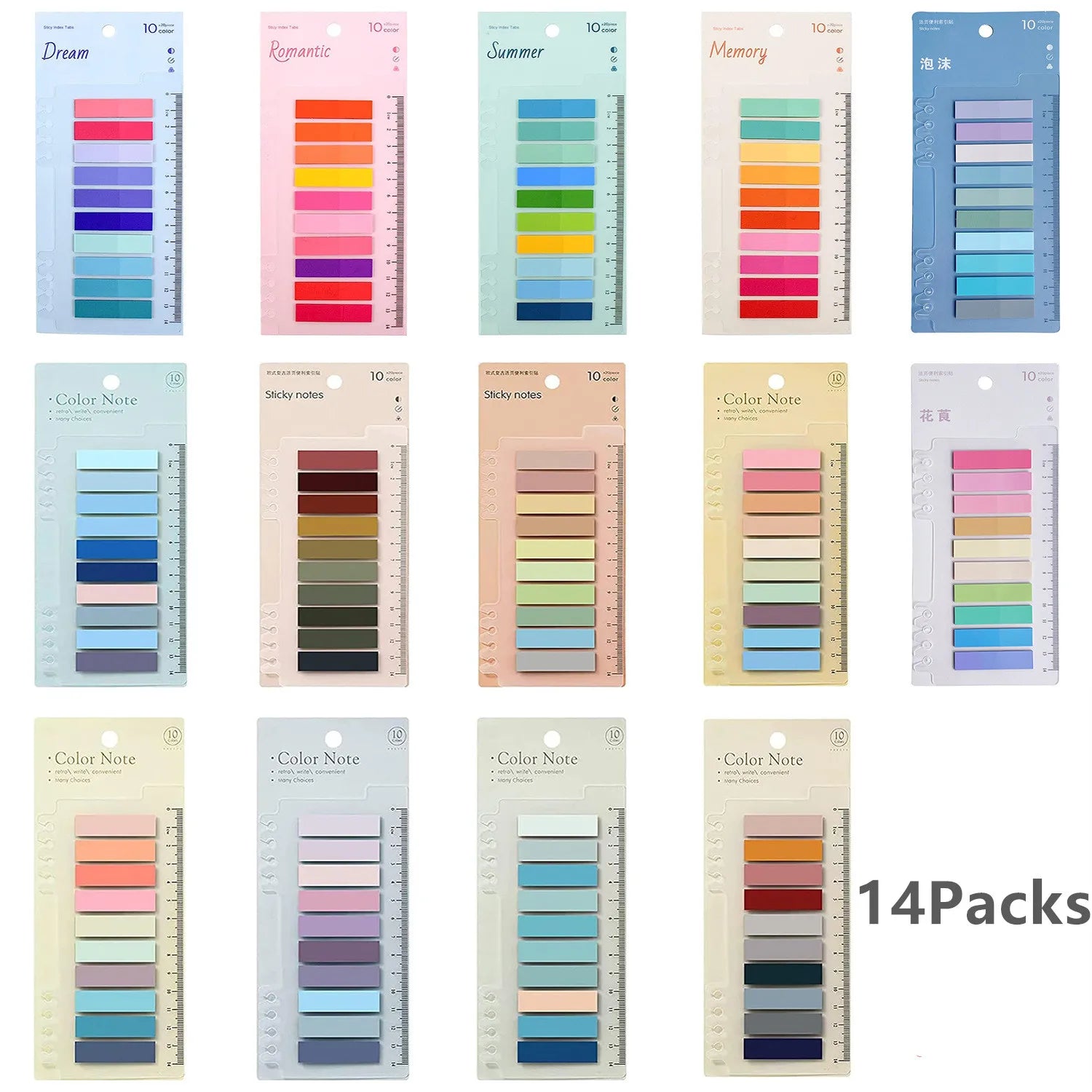 KindFuny Set Transparent Sticky Note Self-Adhesive BookMarker Annotation Reading Book Clear Tab Kawaii Cute Stationery