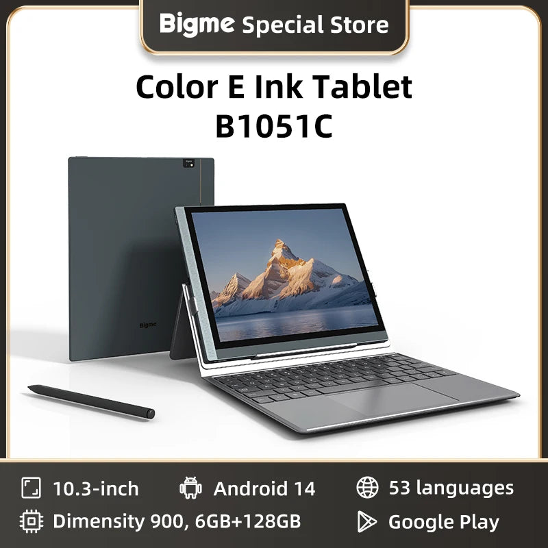 BIGME B1051C ereader, 10.3 inch Color E-ink Ebook Reader, 6+128GB Android 14 Tablet Electronic book reader, B1051C Pro 8+256GB