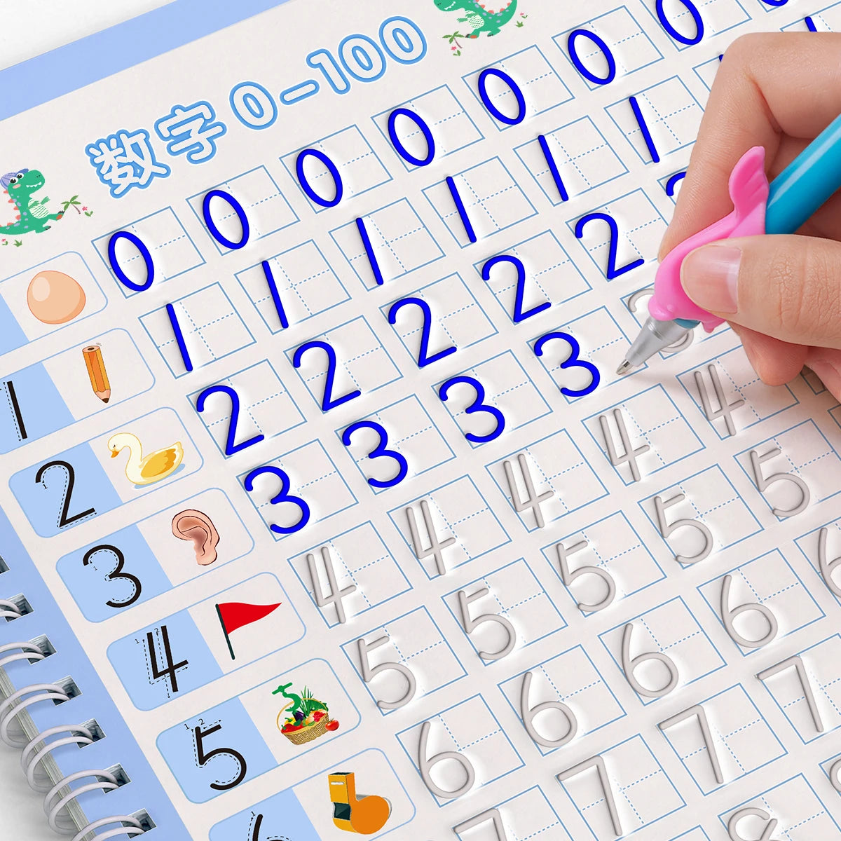 Children's Groove Magic Calligraphy Practice Book, Beginner's Number and English Writing Practice Book, Fun Reusable Copybook Set—Learning Materials, Suitable for Writing, Drawing, and Art Activities, Paper Christmas and Th