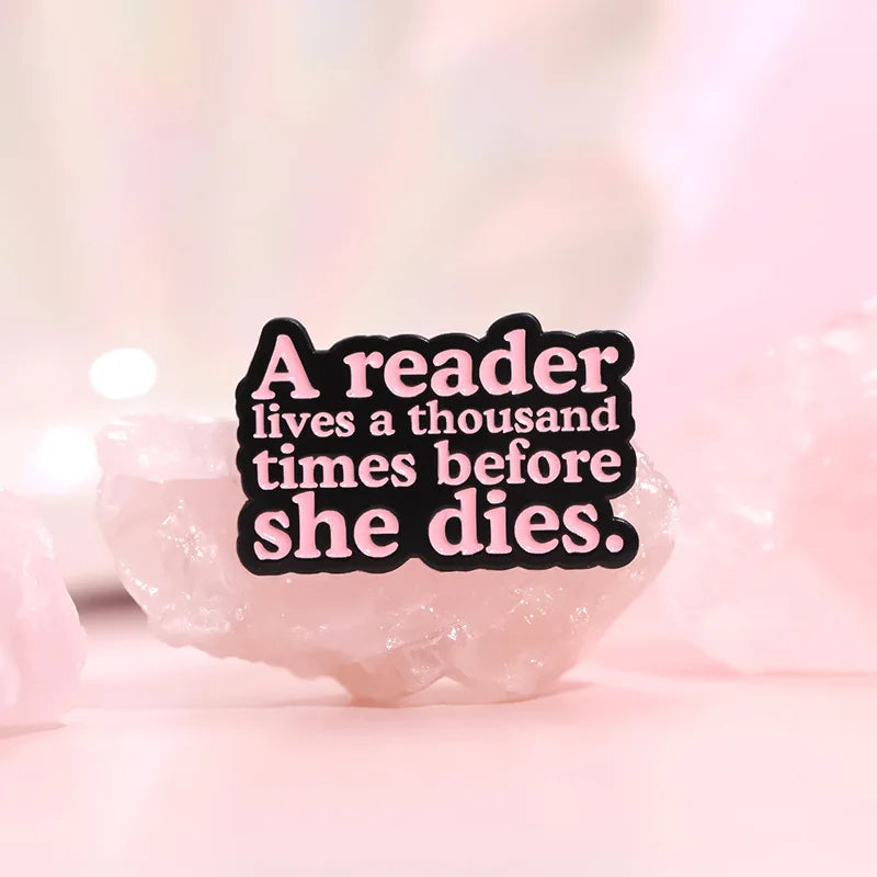 Text Series Enamel Pin A brooch about reading books Backpack Hat Lapel Accessories Metal Badge Gift For Friend Jewelry Wholesale