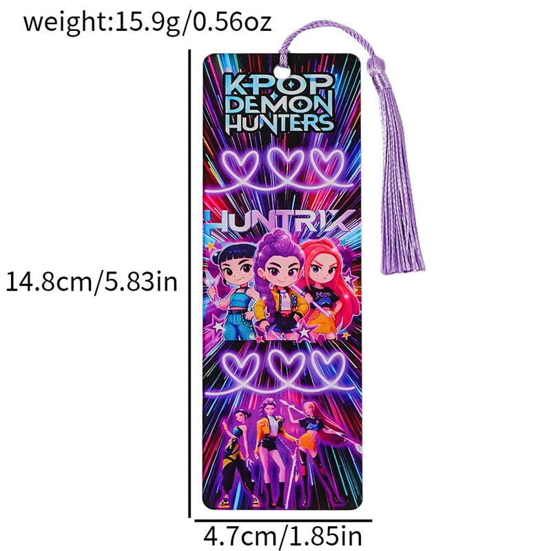 Demon Hunters Huntrix Bookmarks Cartoon Anime Stationery Supplies School Book Page Markers Kawaii Book Accessories for Bookworms