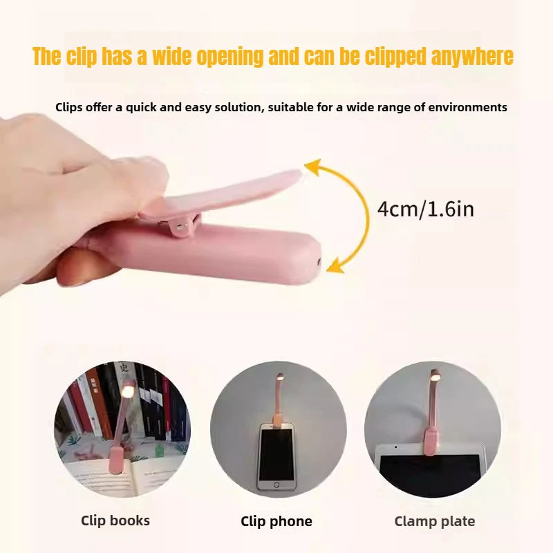 Mini led Usb Light Rechargeable Desk Lamp Reading Light Flexible Portable Mini Night Light For Books Bedside Clip Flashlight