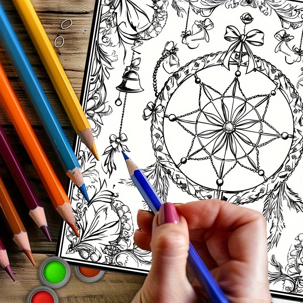 28 Pages Fairy Dream Catcher Coloring Book for Adult Stress Reduction | Colouring Book for Stress Relief and Mood Reduction