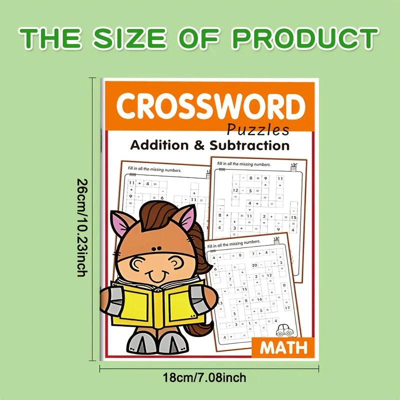 Children's Math Exercise Book, Addition and Subtraction Workbook, Early Education Learning Workbook, Math Improvement Aid, Children's Math Crossword Toy, Educational Books, Christmas, Birthday, Halloween Gifts