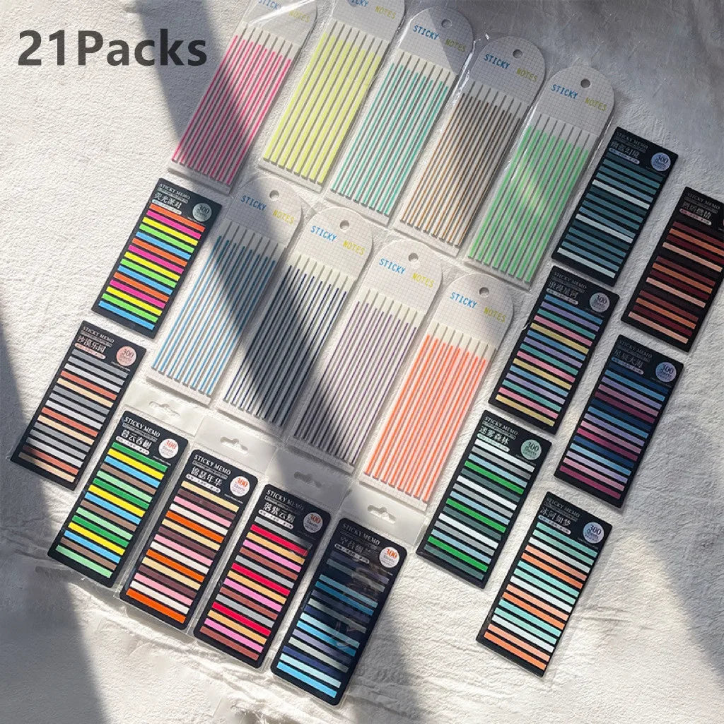 KindFuny Set Transparent Sticky Note Self-Adhesive BookMarker Annotation Reading Book Clear Tab Kawaii Cute Stationery