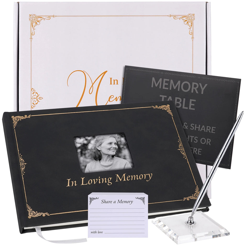 Guest Book Signature Funeral Book Funeral Reception Sign in Funeral Message Book Keepsake Album Anniversary Memorial Sign-inbook