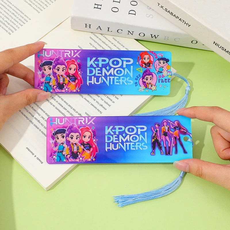 Demon Hunters Huntrix Bookmarks Cartoon Anime Stationery Supplies School Book Page Markers Kawaii Book Accessories for Bookworms